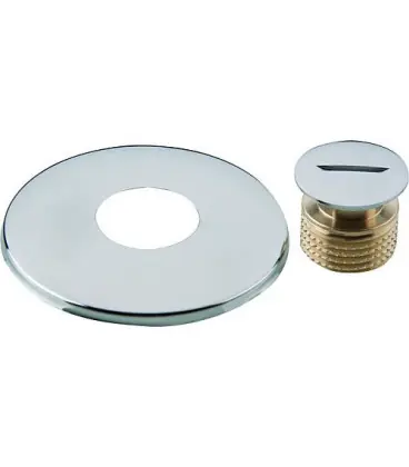 Tampon borgne avec rosace chrome 3/4"