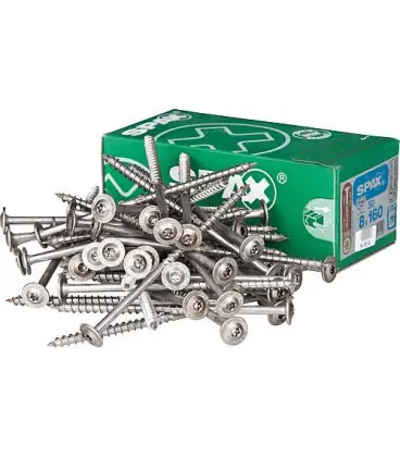 Vis tete plate SPAX® inox A2 filetage partiel T - STAR Plus Diam 8,0 x 120 mm, 50 pcs