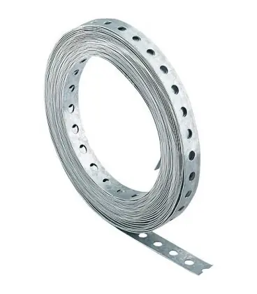 Bande perforee acier zingue Largeur 12 mm / Rolle a 10 m