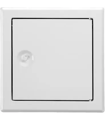 Porte de révision SOFTLINE blanche avec fermeture à quatre pans, dimensions d´encastrement 300 x 300mm