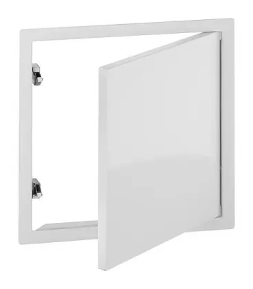 Porte de révision 200x200 mm RAL 9016 avec 2 fermetures à enclenchement