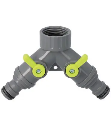Repartiteur 2 voies 3/4" pour 1/2" robinet d‘eau
