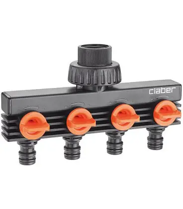 Vanne repartiteur 4-voies fem. DN20 (3/4"), quantite d‘eau reglable