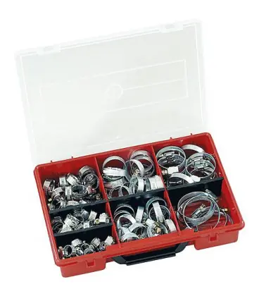Assortiment colliers de serrage 105 pces galva Torro SX9, DIN 3017 Vis C7