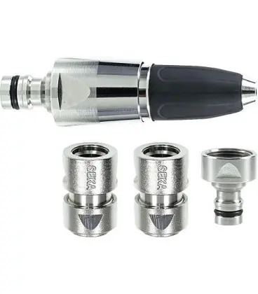 Kit lance pour arrosage laiton nickelé