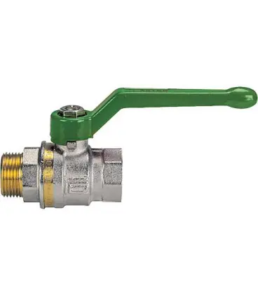 Robinet boiss spher laiton ASTER ACS fem/male 3/4" certifie DVGW avec levier en alu vert