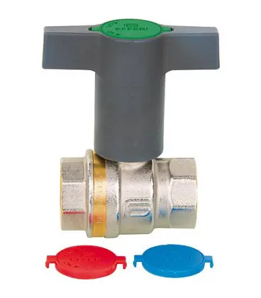 Robinet a bille eau potable Aster 2" laiton avec rallonge poignee papillon plastique, DVGW