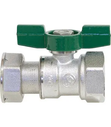 Robinet a bille d eau potable R 251P filet fem/ecrou-chapeau. 1/2"x3/4" PN16 Laiton chrome / poignee papillon