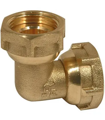 Equerre laiton avec écrou-chapeau 1/2" chapeau x 1/2" chapeau