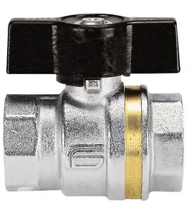Robinet à bille en laiton femelle/femelle 1/4" avec poignée papillon en aluminium