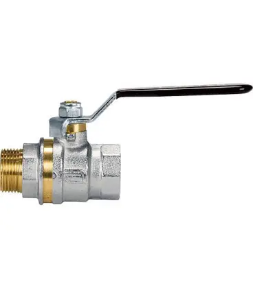 Robinet à bille en laiton male/femelle 3/8" avec levier manuel en acier