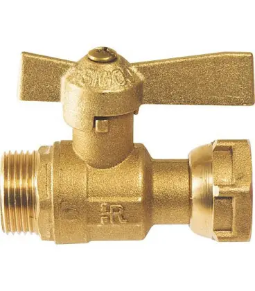 Vanne compteurlaiton compacte droite avec ecrou tournant 3/4" x 3/4" male
