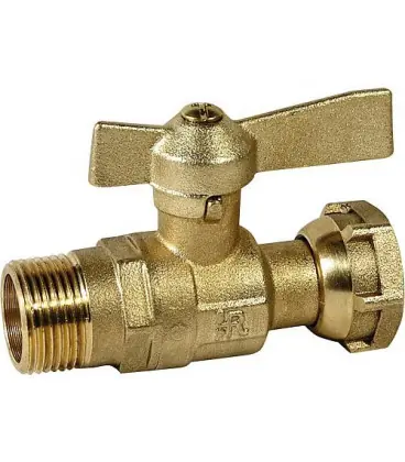 vanne d‘arret droite avec écrou-chapeau 1/2" mâle x 3/4" chapeau