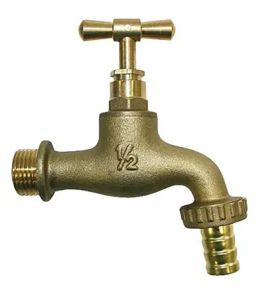 Robinet d‘arrosage laiton avec raccord cannelé 1/2" - 3/4" M