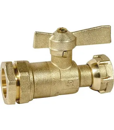 vanne d‘arret droite pour tube PE 32mm x 3/4" écrou-chapeau