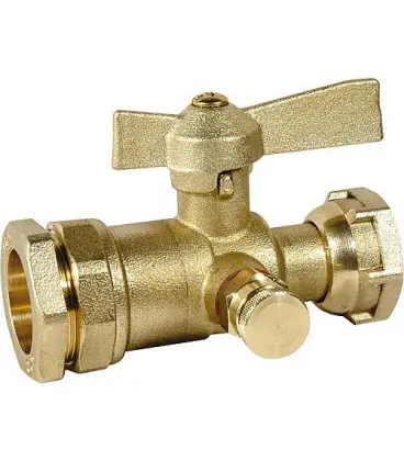Vanne d‘arret droite pour tube PE 25mm x 3/4" écrou-chapeau