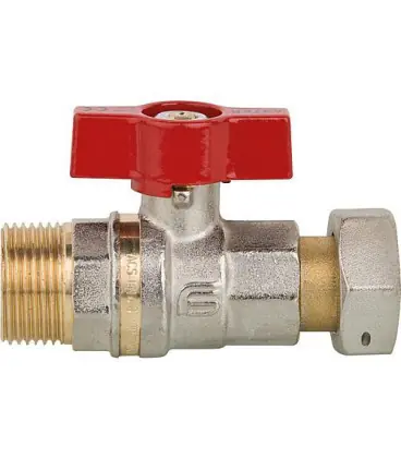 Robinet a boisseau sphérique laiton ASTER ACS, 3/4" male x 3/4" écrou tourna avec levier alu