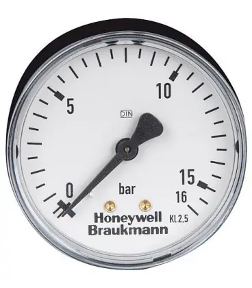 Manometre 0-16 bars, DN8 (1/4") vertical, diam. 63 mm pour WetS-HWS