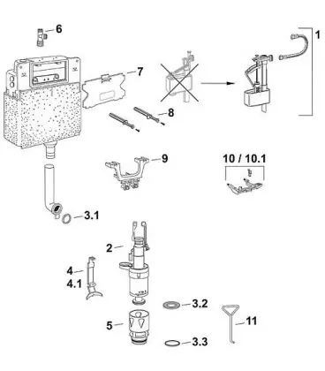 Set de vanne de remplissage Contenu support de vanne vanne de remplissage et flexible tressé