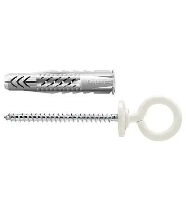 Chevilles universelles avec boulon a oeil UX R 8x50, revetu blanc, emballage 25 pieces