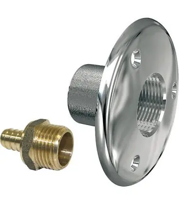 applique traversée de cloison + raccord a glissement, chromé poli, d 12 mm 1/2" F
