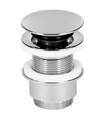 Bonde Klicker/fixe plaque chrome, diam. 63 mm, L 30-45 mm, sans trop-plein