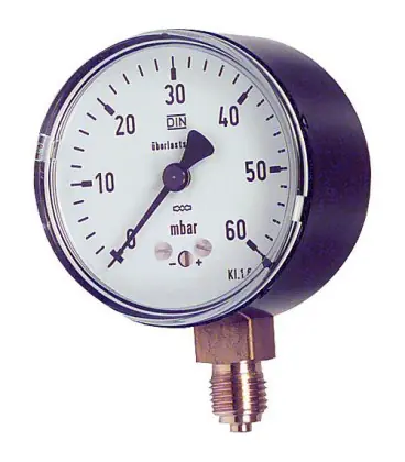 manometre a capsule KP 63.3 1/4" rad. DN8 0-60 mbars