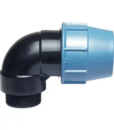 Accoup de serrage, coude de transition Type-PWA 32 x 1" /90° fem-fil mâle
