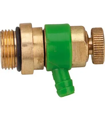Soupape de vidange avec joint torique Surface laiton, bague de sortie vert 1831 1/4" "