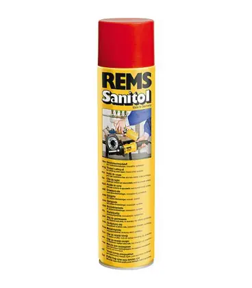 Huile de coupe synthetique sans huile mineral Rems Sanitol. Speciale pour adductions d‘eau potable. Spray 600ml