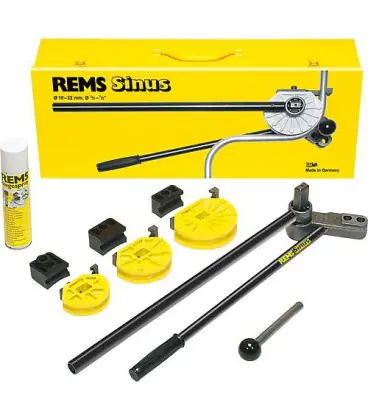 Plieur manuel de tubes- Set Rems Sinus Set 15-18-22 dans une Mallette en tole d‘acier solide