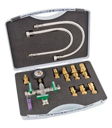 Mallette de controle pour tirer, souffler et rincer