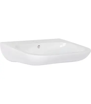 Vasque Duravit D-Code Vital 600 mm ave trop plein, 1 percage Blanc, sans rebord