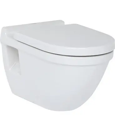 WC mural Duravit Starck 3 en ceramique, avec fixatin, blanc 6,0l rincage, lxhxp 360x320x540 mm