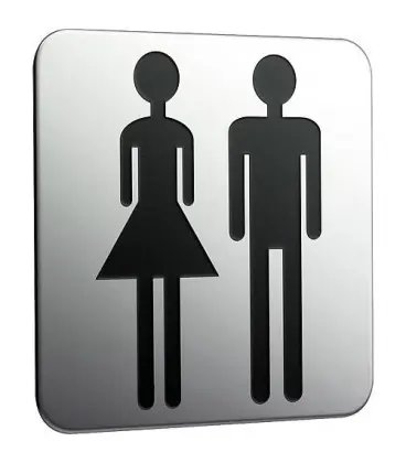 Panneau de porte emco systeme 2 chromé, femmes et hommes à coller