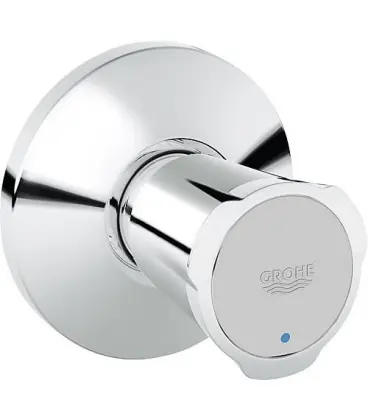 Robinet encastre superstructure Costa profondeur continu Marquage bleu chrome