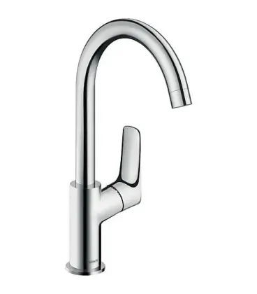 Mitigeur lavabo Hansgrohe 210 Logis bec orientable chromé avec garniture d‘écoulement