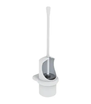 Garniture de brosse WC en nylon couleur Blanc 19 fixation et systeme anti-vol inclus