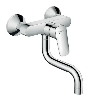 Mitigeur d‘evier mural Hansgrohe Logis M31, plage pivotement 180° saillie 150mm, chrome