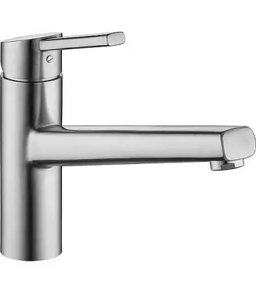 Mitigeur d‘evier KWC Luna E inox, avec bec d‘ecoulement pivotant