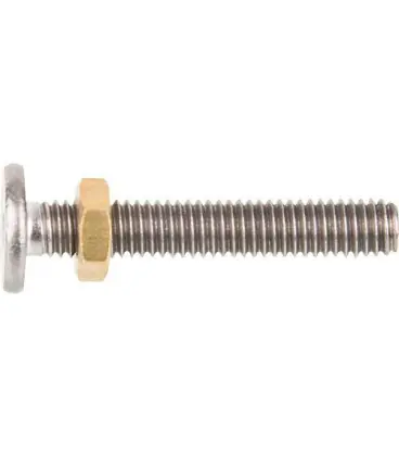 Vis d‘ajustage en laiton brut M6 avec ecrou pour bouchon excentrique 93 073 06