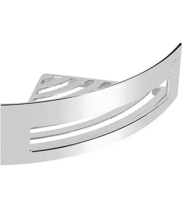 Panier d‘angle mural emco systeme 2, chrome, fixation masquee, lxhxp 184,5 x 80 x 184,5mm