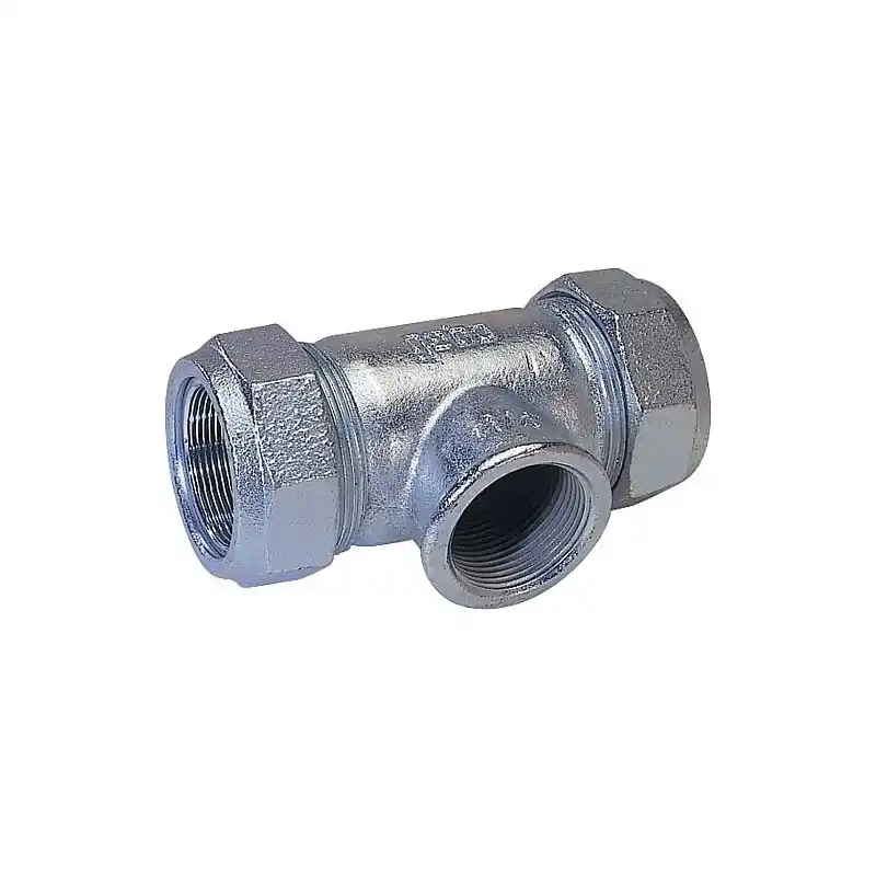 Accoup de serrage en fonte malleable fem/fem, Gaz PN 4, eau PN 10, Type T 3/8" (17,2) Sortie avec filet fem ",
