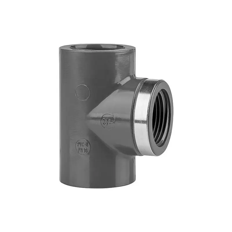 PVC-U - Raccord adhesif Piece en T, 50 mm x 11/2", sortie filetage cylindrique