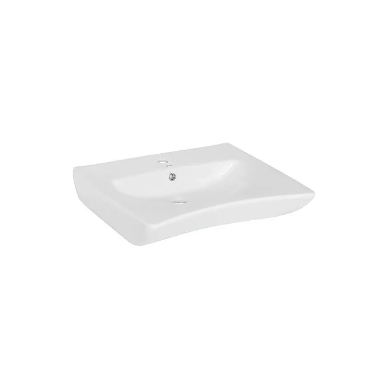 Vasque Elida en ceramique blanc, avec 1 trou robinet lxhxp 660x155x550mm