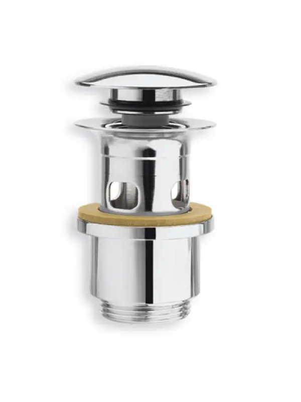BONDE LAVABO LAITON ECOULEMENT LIBRE ( Up & Down ) AVEC TROP PLEIN CHROME
