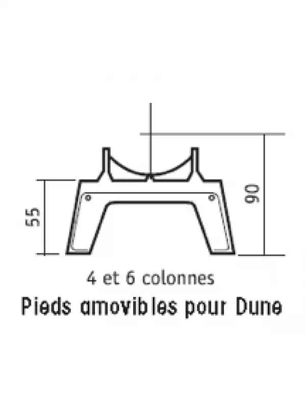 2 Pieds amovibles (la paire) - DUNE 2 / 4 / 6 - CHAPPEE