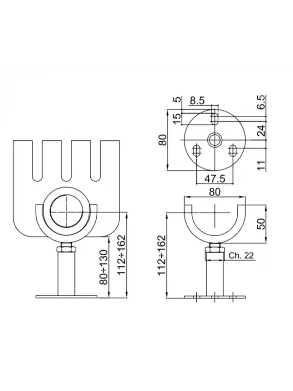 Pied de soutien au sol pour Radiateur TESI