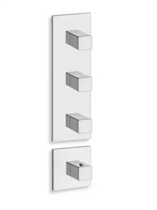 FAÇADE QUADRI 3 SORTIES THERMOSTATIQUE DOUCHE MITIGEUR CHROME