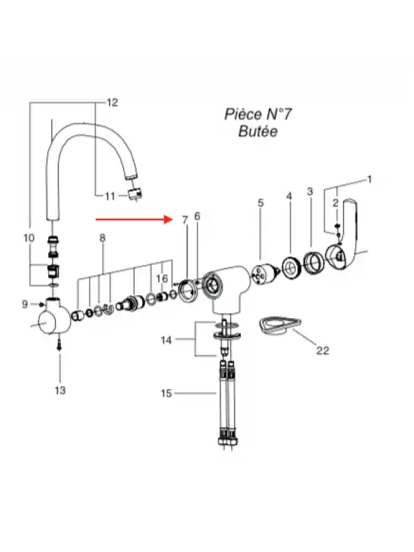 Butée de bec tube NATEO - JACOB DELAFON